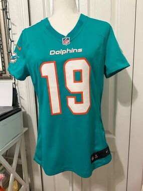 Women's Nike Aqua Miami Dolphins Custom Game Jersey #19 (M)